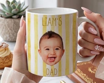 Personalized Dad Mug, Father's Day Mug Gift for Dad, Personalized Baby Face Mug, New Parents Gifts, Grandparent Present