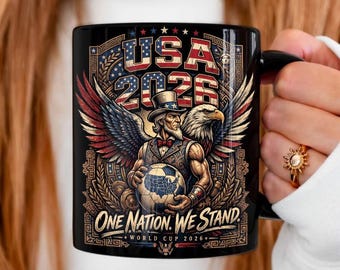 USA Soccer Fan Mug 2026, American Eagle Coffee Mug, Patriotic USA Football Cup, One Nation We Stand Gift, USA Tournament Fan Mug