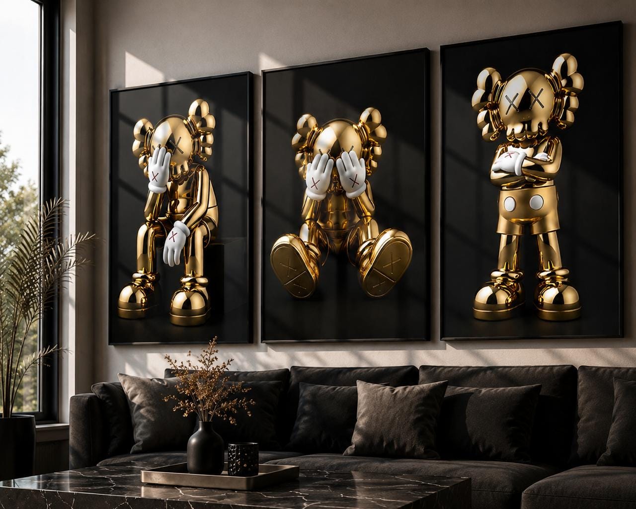 Kaws Gold and Black - Etsy