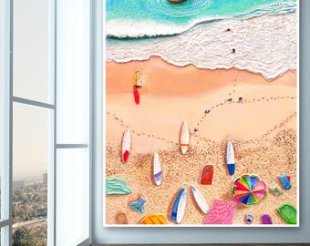 Original Ocean Wave Leinwand Gemälde Strukturierte Große Wand Kunst Abstrakte Minimalistische Kunst Benutzerdefinierte Ölgemälde Geschenk für Haus Wohnzimmer Dekor