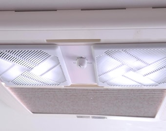 Mini Heki Blackout con doppia ventola, inserto per ventilazione 400x400 / Ventilatore da tetto silenzioso con USB per camper