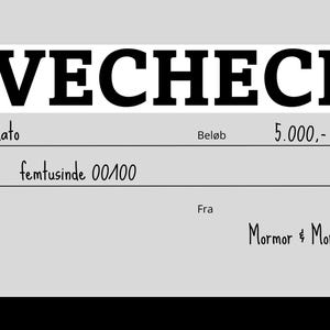 Redigerbar presentcheckmall – Stor presentcheck – Canva-mall / dansk gave check / gavecheck