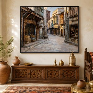 Peshawar Old City Street Art, Pakistan Architecture Print, Vintage South Asian Decor