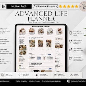 All In One Life Planner Minimal Notion Dashboard Template Aesthetic Daily Personal Planner for ADHD Notion Template Digital Planner