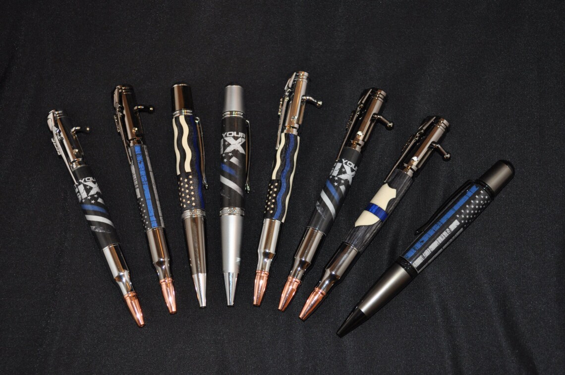 THIN BLUE LINE Law Enforcement Patriotic Flag Pen Ballpoint Etsy