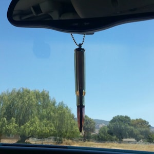 50 cal. BMG Authentic Bullet - Hangs/Attaches with an Adjustable Length Chain Rear View Mirror