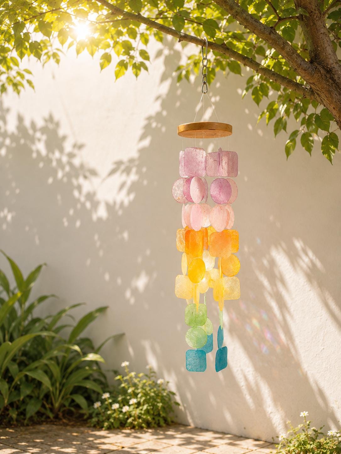 Rainbow Capiz Shell Wind Chime - Etsy