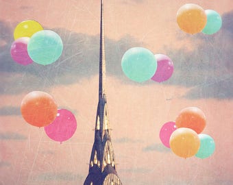 Wie schon im XXX MAGAZIN zu sehen - Ballons Over the Chrysler - Fotografie - New York Skyline - Chrysler Building - Kinderzimmer Dekor - Wand Dekor