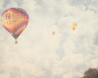 Hot Air Balloons - 8x10 photograph - Balloon Festival - fine art print - vintage photography - Texas - nursery art