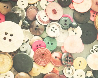 Buttons Photograph - 8x10 - vintage buttons -  fine art print - vintage photography