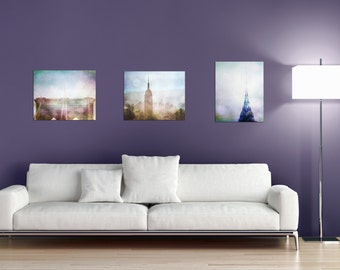 New York City Collection - Drei 20x26cm - Sparen Sie über 40 Prozent - Distressed New York - Set aus 3 Fotografien - New York Skyline