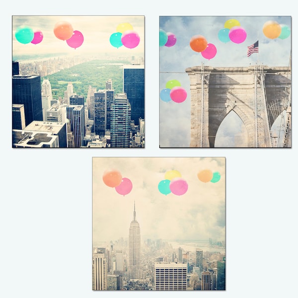 New York City Balloons Collection- SAVE OVER 60 PERCENT - 5x5 prints - New York skyline