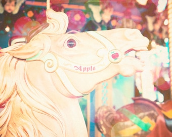 Carousel Horse - 8x10 photograph - fine art print - whimsical carnival photography - colorful - nursery art