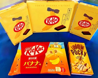 Bananarama Japanese Snack Bundle - Tokyo Banana Kit Kats + Banana Pocky