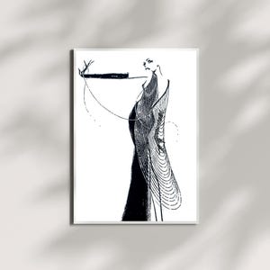 Erte Black White - Etsy