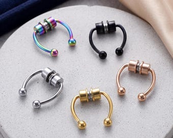 Fake Nasenring | Knorpel Creolen aus Chirurgenstahl, Punk Schmuck