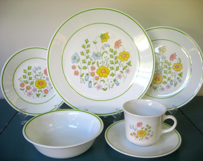 48pc Corelle meadow Dinnerware Set for 8 complete Service for Eight
