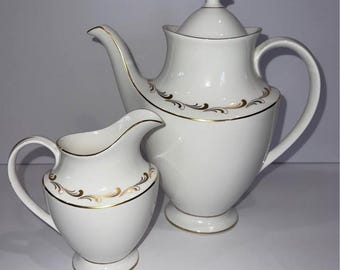 Set di 2 pezzi - Caffettiera e lattiera vintage Royal Doulton