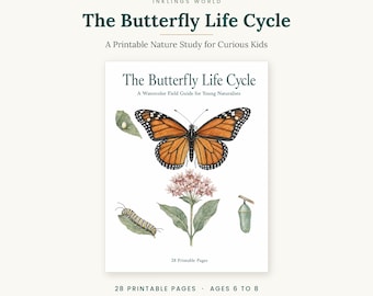 The Butterfly Life Cycle Packet:  A Watercolor Field Guide for Young Naturalists (28 Pages)