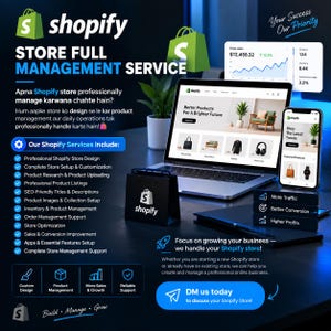 Professionell Shopify Store Management: Installation, SEO, Produktuppladdningar (Tjänst)