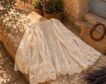 Women's Boho Chic Crochet Vest – Lightweight Sleeveless Mediterranean Style Cardigan