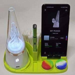 Koop Peaked Station voor Puffco Peak Pro, mes, telefoonstandaard, opberger voor wattenstaafjes, potten