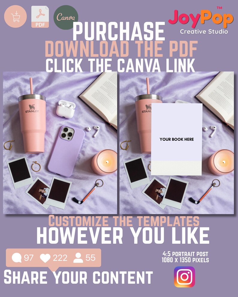20+ Off Campus Flatlay Templates Canva Editable for Bookstagram & BookTok image 8