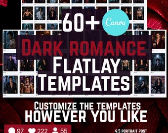 60+ Mörk Romantik Flatlay Mallar Sexiga Män Utgåva Canva Mallar