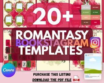 Romantasy Canva-Vorlagen: Über 20 bearbeitbare Designs – Booktok Content Creator Kit #2