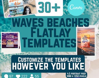 30+ Waves Beaches Flatlay Templates
