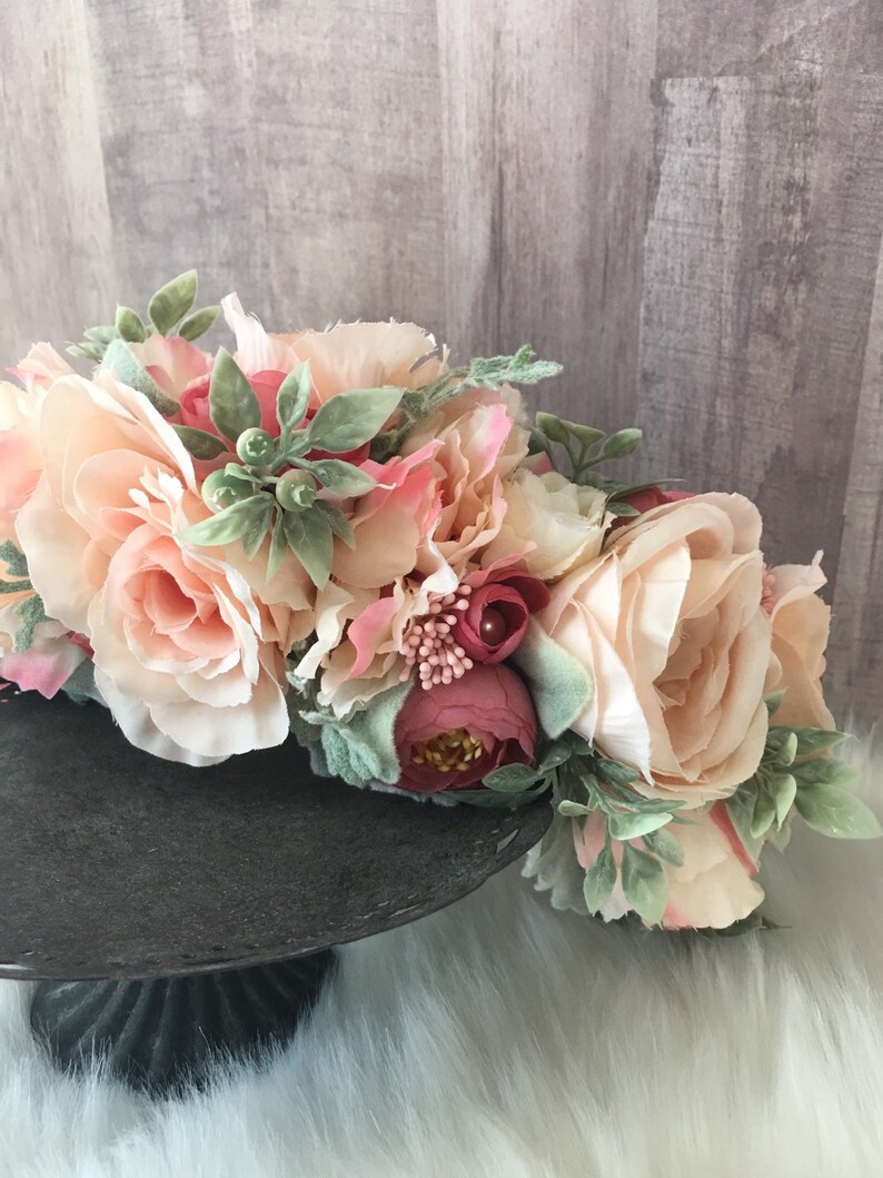 Floral Roses Wreaths /& Tiara Full Half Halo Adjustable Crown Bohemian Woodland Bridal Maternity Floral Flower Crown Photography Prop