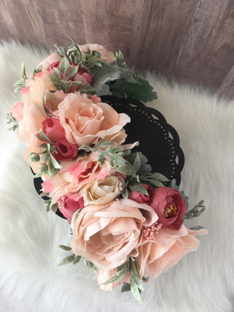 Floral Roses Wreaths /& Tiara Full Half Halo Adjustable Crown Bohemian Woodland Bridal Maternity Floral Flower Crown Photography Prop