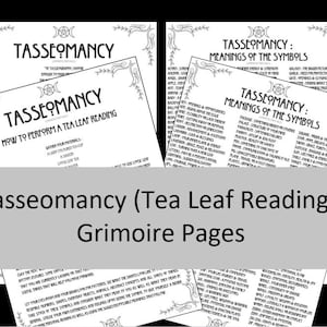 Guide to Tasseomancy (Tea Leaf Reading) Printable Grimoire Pages & Symbol Meanings. Witch Pagan Druid Witchy Printables Book of Shadows