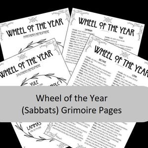 Wheel of the Year Grimoire Pages for both Northern & Southern Hemispheres, Witch, Pagan, Druid, Witchy, Sabbats, Printables, Book of Shadows
