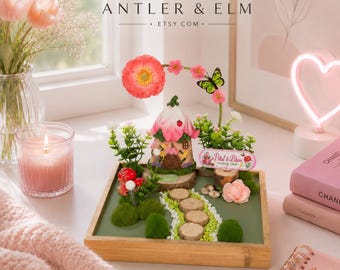 DIY Handgefertigter Fairy Garden Blumenladen Kit, Waldnatur Handwerk Aktivität