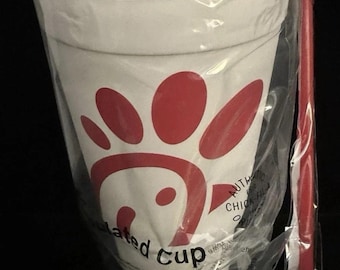 New Chick-fil-A Chickfila 24Oz Insulierte Becher Stroh Original Box Ausverkauft