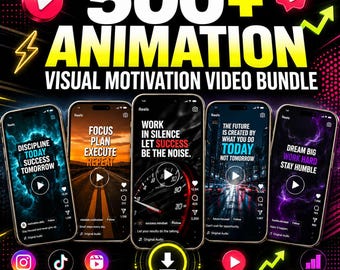 500+ Animation Motivation Reels Bundle | Viral Visual Quotes Videos | Instagram TikTok Shorts Content Download