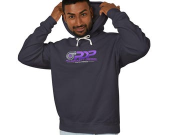 Plumbnasty Diesel logo Hoodie | Engine piston badge, purple grey