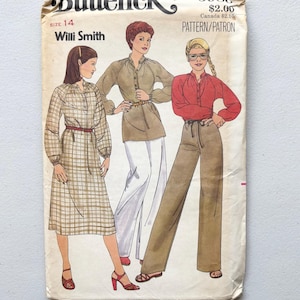 Butterick Vintage 5986 Sewing Pattern, Size 14, UNCUT, Dress, Tunic, Top, Pants 1970s