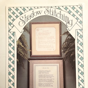 May include: A cross stitch pattern leaflet titled "Cutting Apron Strings" by karens. The leaflet features two framed cross stitch designs with poems about family and love. The poems are titled "Cutting Apron Strings" and "Little Green Story".