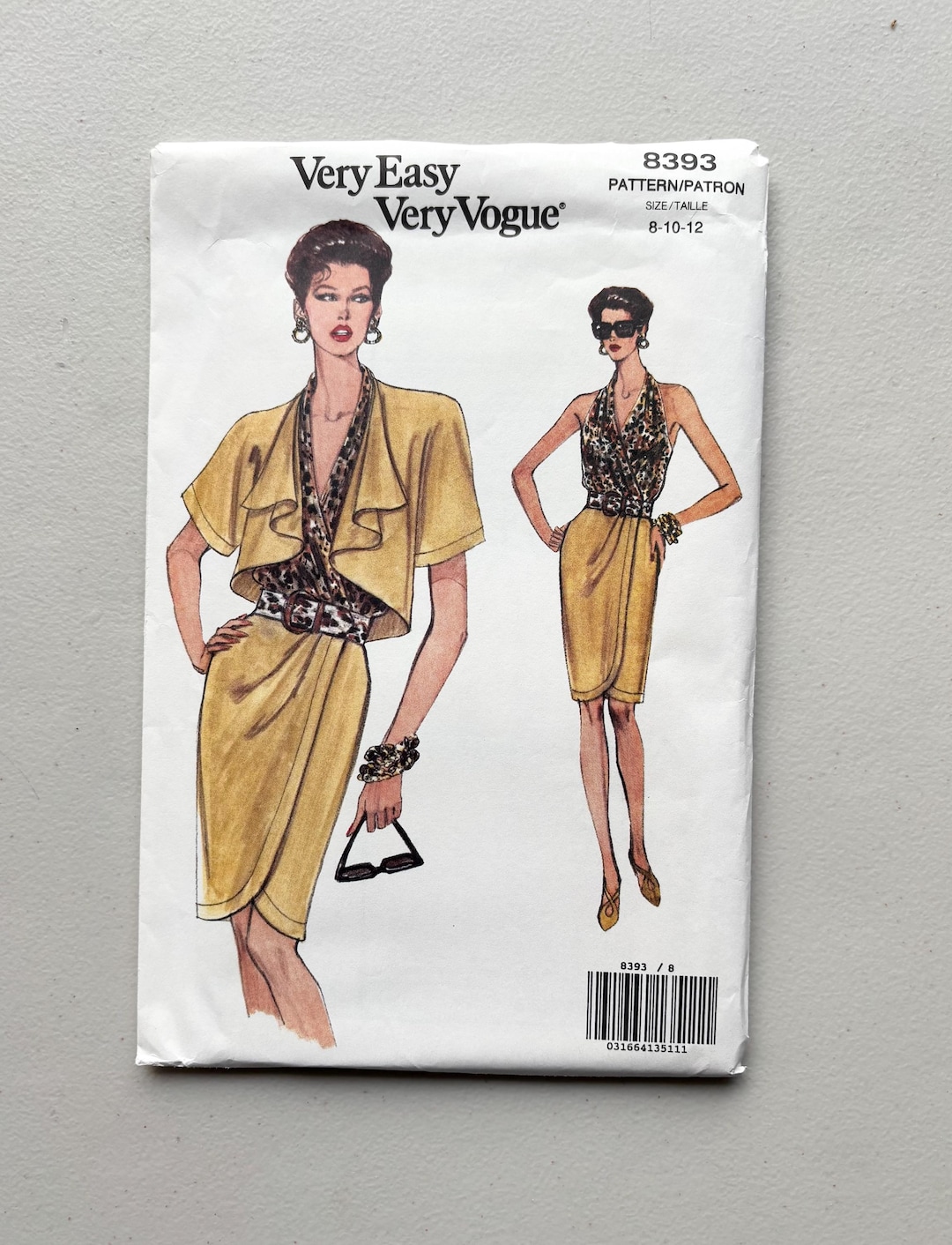 Vogue Vintage 8393 Sewing Pattern, UNCUT, Dress, Jacket, 1990s - Etsy