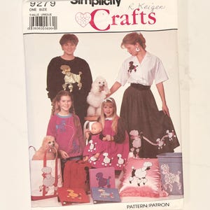 9279 by Simplicity Crafts, Vintage, 1989, Cut, Poodle Appliques