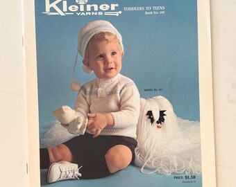 Kleiner Yarns Toddlers to Teens, Book No. 100, Vintage 1970s, Knitting Patterns