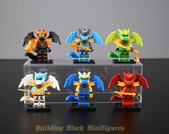 MOC-6-Pack Dragon Form Ninjas – Lloyd Jay Zane Cole Kai Nya, LEGO Compatible Birthday Gift Set