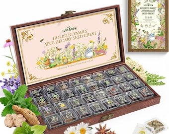 Colección de semillas de hierbas tradicionales: 32 variedades medicinales y culinarias para el jardín.