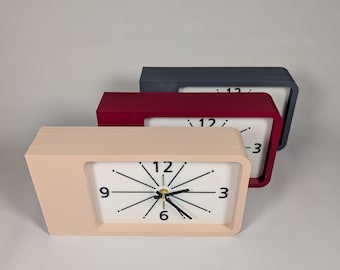 Dulton Double Faced Wall Clock Rectangular Mid-Century Modern Quartz