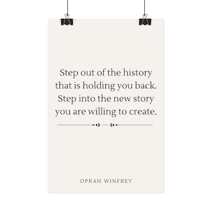 Oprah Winfrey Quote Satin Poster | Inspirational Typography Wall Art