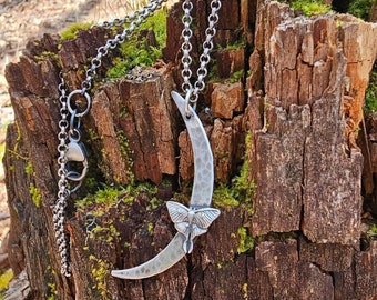 Resting Luna Sterling Silver Crescent Moon Pendant