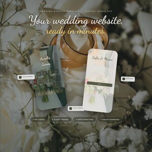 Editable Wedding Website Template | HTML | No Coding | Instant Download | 7 Color Themes | Self-Hosted