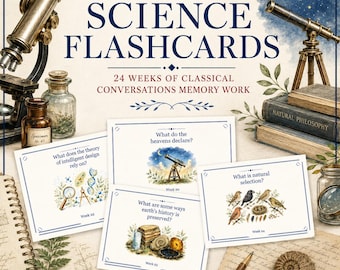 Cycle 3 Science Flashcards | Classical Conversations Compatible | Memory Master Study Cards | All 24 Weeks